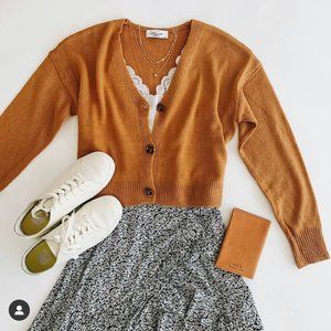 Carly Jean Los Angeles Marigold Crop Sweater